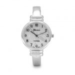 Polished Thin Band Hinged Fashion Cuff Watch