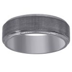 Tungsten Plain Brushed Comfort-fit Wedding Band