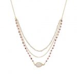 16" + 2" Gold Filled Rainbow Moonstone and Tourmaline Necklace
