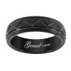 Tungsten Black Diagonal Cut Grooved Comfort-fit Wedding Band