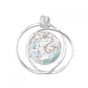 Open Wire Design Ancient Roman Glass Pendant