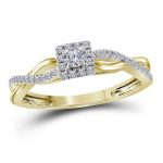 10K YELLOW GOLD ROUND DIAMOND SOLITAIRE PROMISE RING 1/5 CTTW