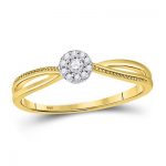 10K YELLOW GOLD ROUND DIAMOND SOLITAIRE PROMISE RING 1/10 CTTW