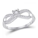 10K WHITE GOLD ROUND DIAMOND INFINITY PROMISE BRIDAL RING 1/5 CTTW