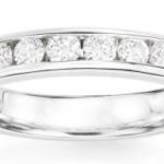 14K Diamond Wedding Band (round channel)